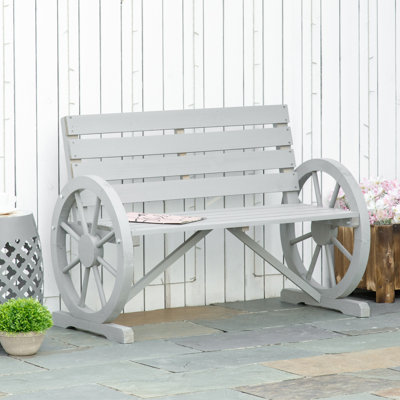Wooden Park Bench by Red Barrel Studio