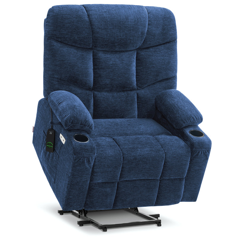 27.2" Seat Width Oversized Power Lift Recliner with Extended Footrest, Navy
