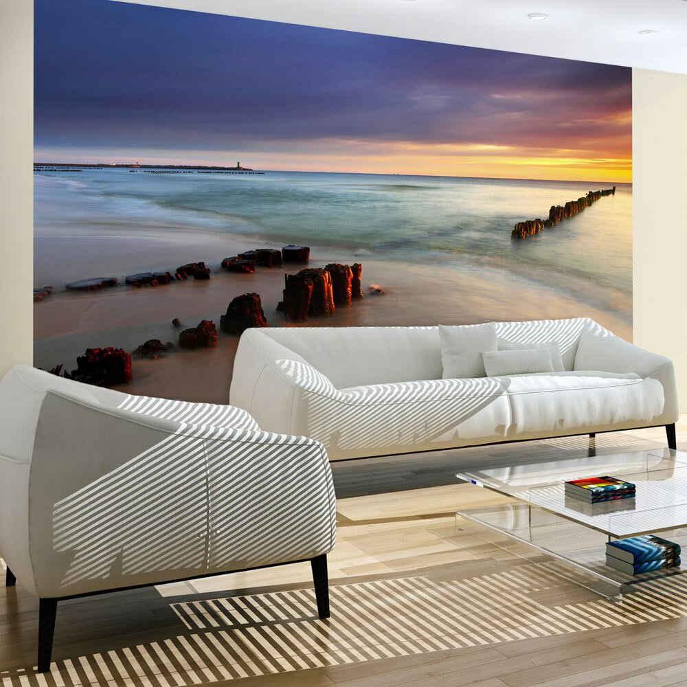 Fototapete Strand - Sonnenaufgang 154 cm x 200 cm