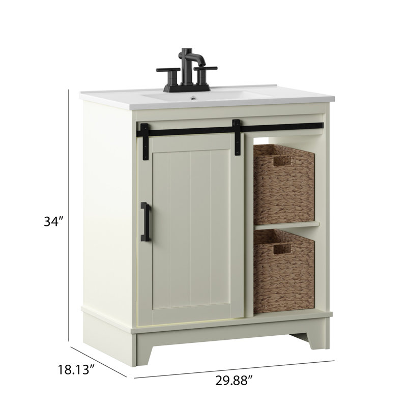 Ensemble de meuble-lavabo simple 30 po Sofia, Blanc