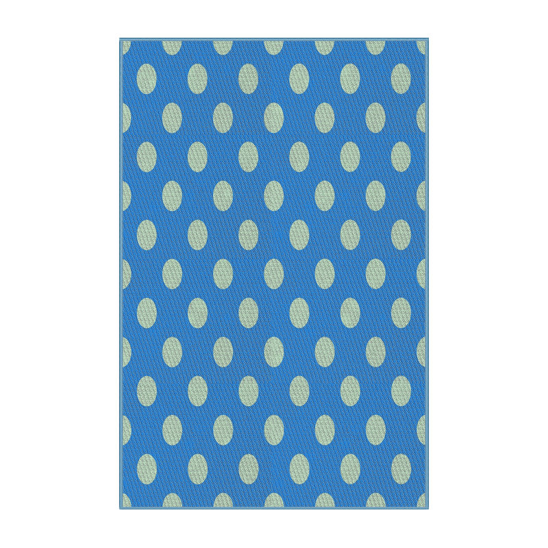 Tapis bleu/vert à motifs Hollingshead, Rectangle 2 pi x 4 pi