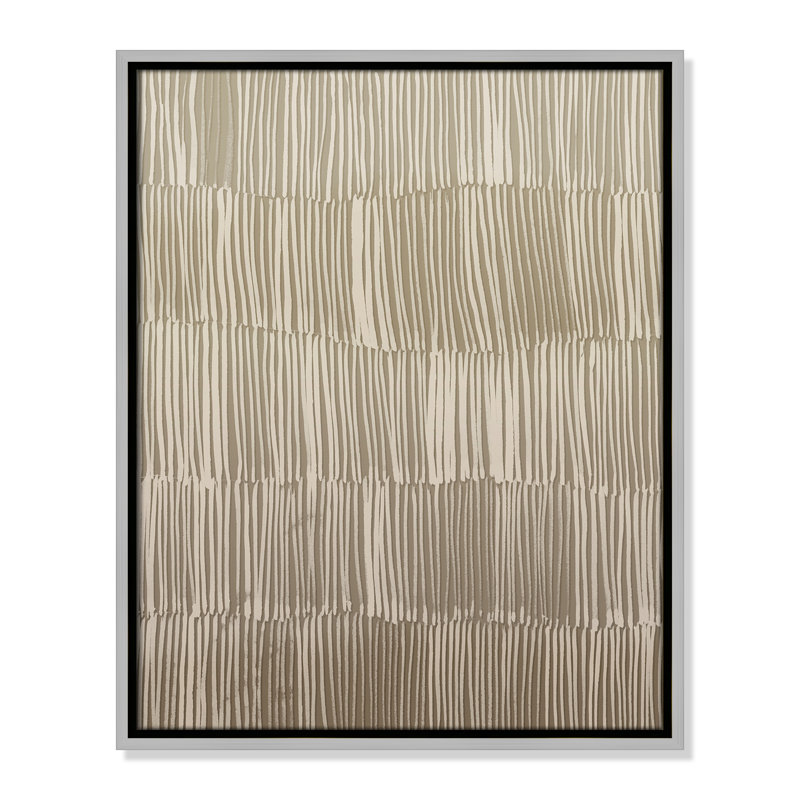 Linear Calm I Print par , H 21,5 po x l 17,5 po, Flottant argenté
