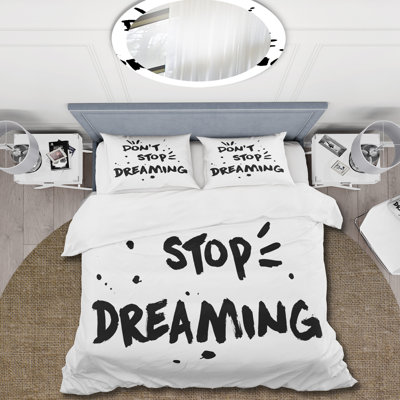 Do Not Stop Dreaming - Ensemble de housse de couette traditionnel - Microfibre de polyester