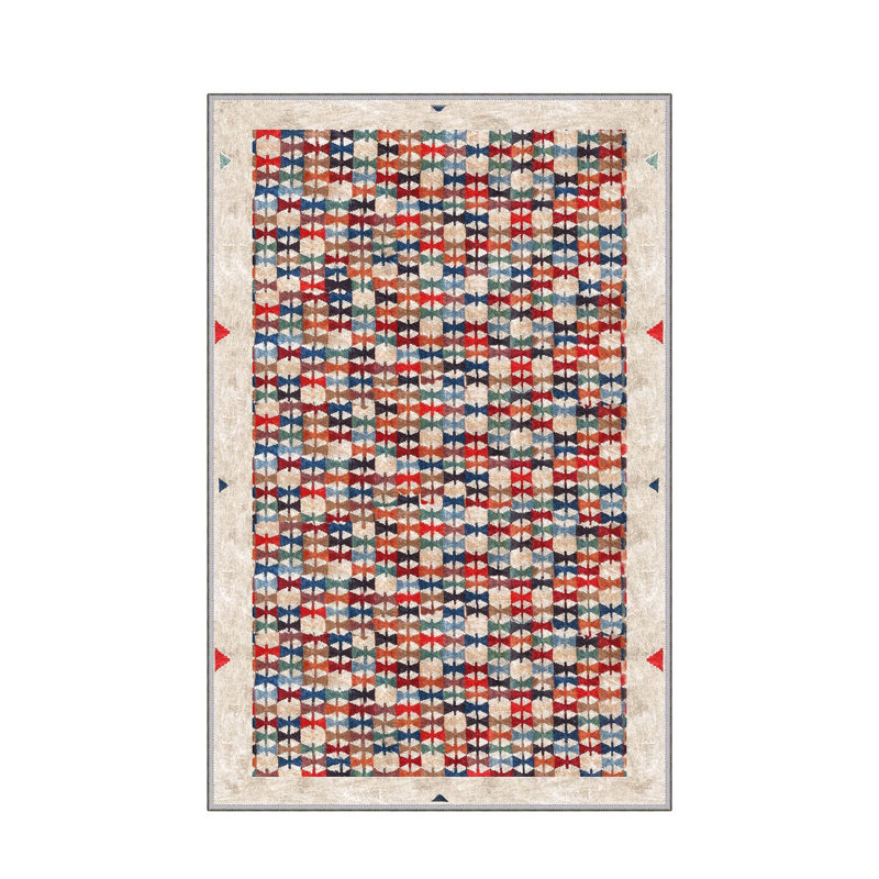 Stylish Woven Carpet, 31.5 x 47.2 inches | 100% Polyester, Pile Height: 0.04 inches, Total Height: 0.31 inches | Antibacterial, Non-Slip PVC Felt Underside | Machine Washable, Perfect for Living Room & Bedroom Decor