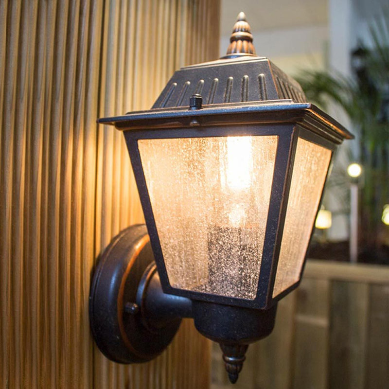 Eloy Bronze Seeded Glass Outdoor Wall Lantern