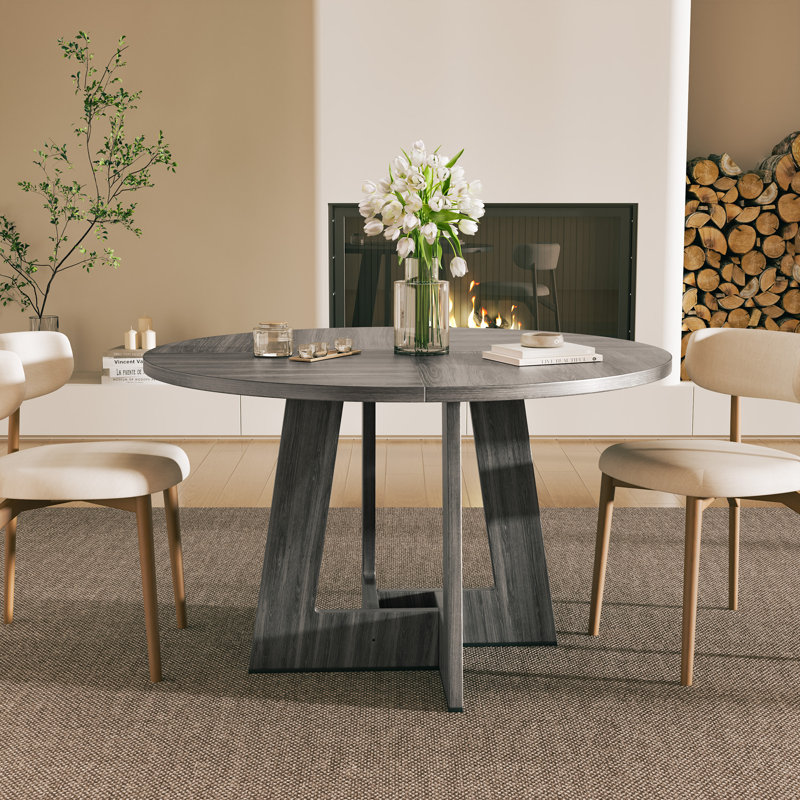 Table de salle à manger en bois 47 po pour 4 à 6 personnes, Gris