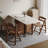 59.06" Walnut Tone Solid Wood Sideboard & Dining Table Set, Large Storage Freestanding Cabinet Made of Oak with Stowable Foldable Dining Table, Separable Layout for Home Use