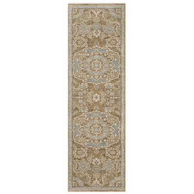 Graicyn Bohemian Medallion Brown/ Teal Area Rug