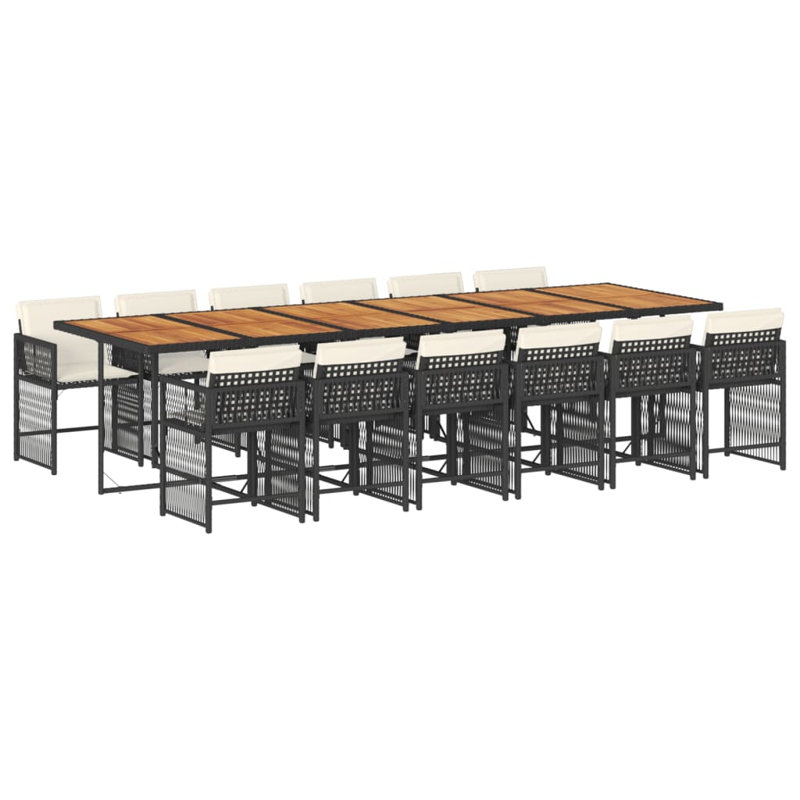 Ensemble de salle à manger vidaXL noir et blanc crème