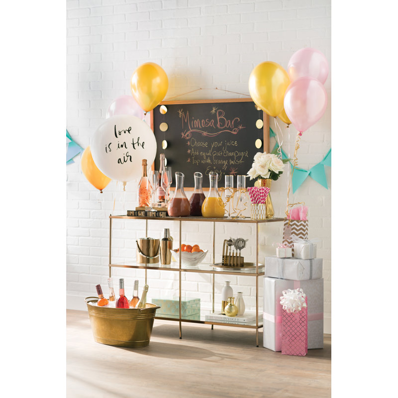Gosport 42'' Glass Top Console Table, Warm Gold