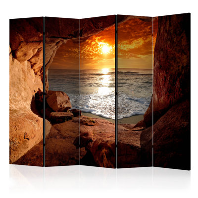 225 cm W x 172 cm H 5 - Panel Solid Wood Folding Room Divider