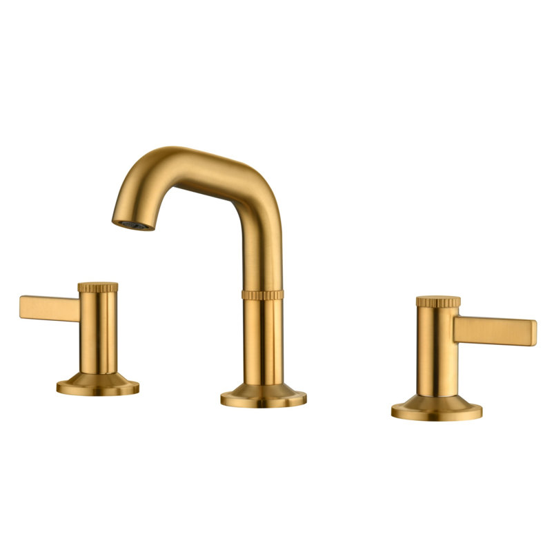 Maesson Collection Two-Handle Widespread Lavatory Bathroom Faucet 1.2 gpm with Drain Assembly - Brushed Gold, Brushed Gold