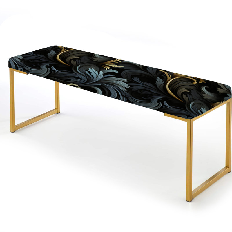 Manderson - Paisley Upholstered Gold Bench