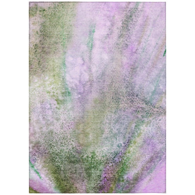 Deyoung Washable Abstract Indoor / Outdoor Rug
