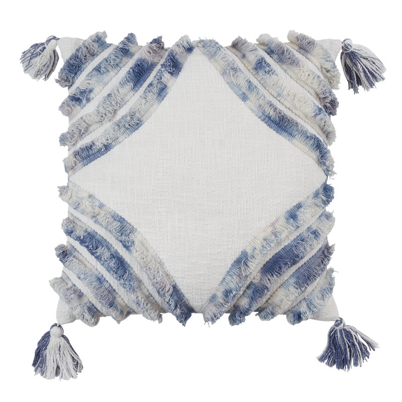 Cotton Throw Pillow, Ivory, Down Blend