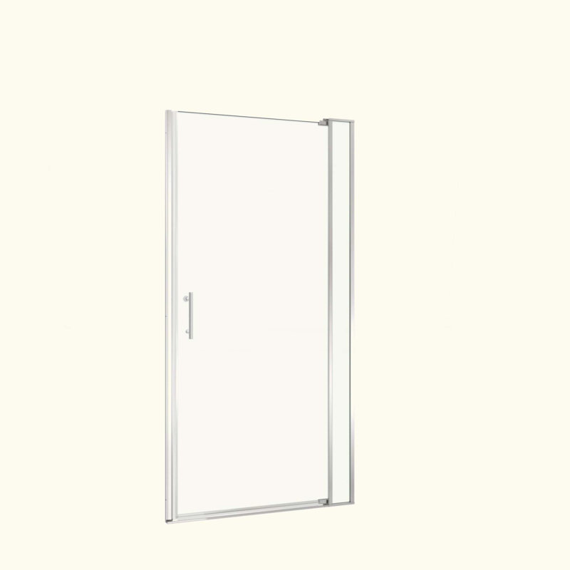 Porte de douche pivotante universelle à gauche et à droite, ouverte à l'extérieur, avec verre trempé de 1/4 po et 5/16 po