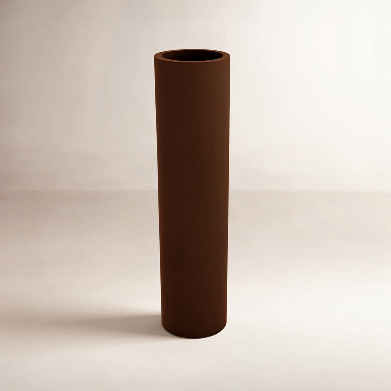 Cilindro - Resin Tower Pot Planter - Basic, 31.5" H x 7.75" W x 7.75" D, Bronze