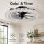 Ventilateur de plafond réversible 20 po avec éclairage à DEL à intensité variable et télécommande