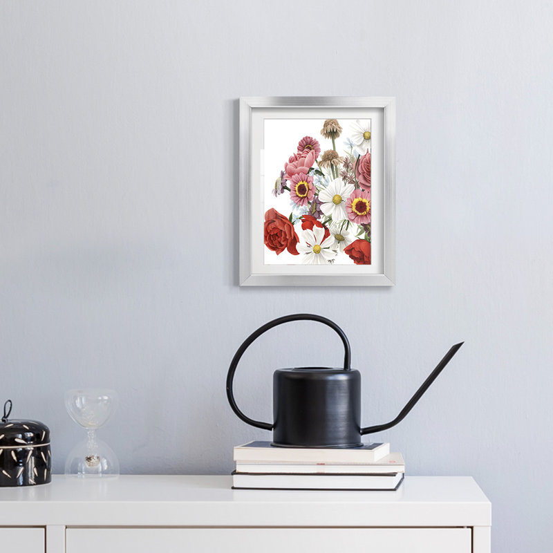 «Elementary Abstract I» - galerie tendue sur toile, H 28,5 po x l 20,5 po, Argent argent