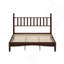 Grand lit plateforme en bois avec tête de lit en forme de gourde, lit plateforme de style rétro avec support en lattes de bois, noyer-1092386647