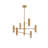 Elegant Gold Chandelier, 21.7 x 21.7 x 28.7 inches | Metal Body with 10 cm Base Plate | 6 x E27 Sockets (Max 40W) | Glam Scandinavian Design, Perfect for Living Room & Dining Areas | IP20 Rated, Stylish Solid Color Lighting Fixture