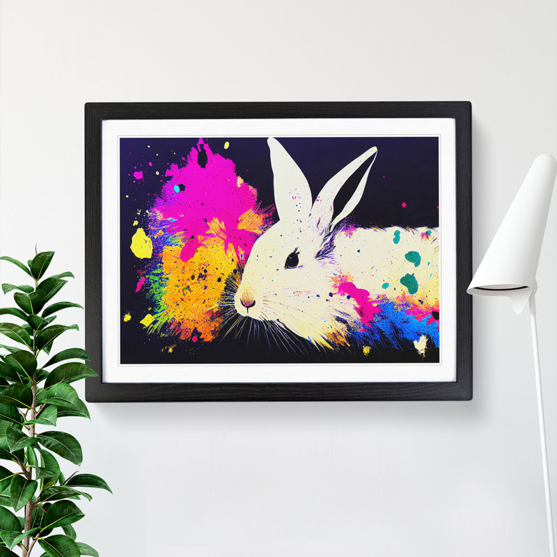 XH1022-7275X Rabbit Splash Vol.2 Abstract - Single Picture Frame Print, 46cm H x 64cm W x 2cm D, Black Framed