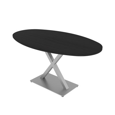 Conference Boat Oval Room Table with x Base by Inbox Zero