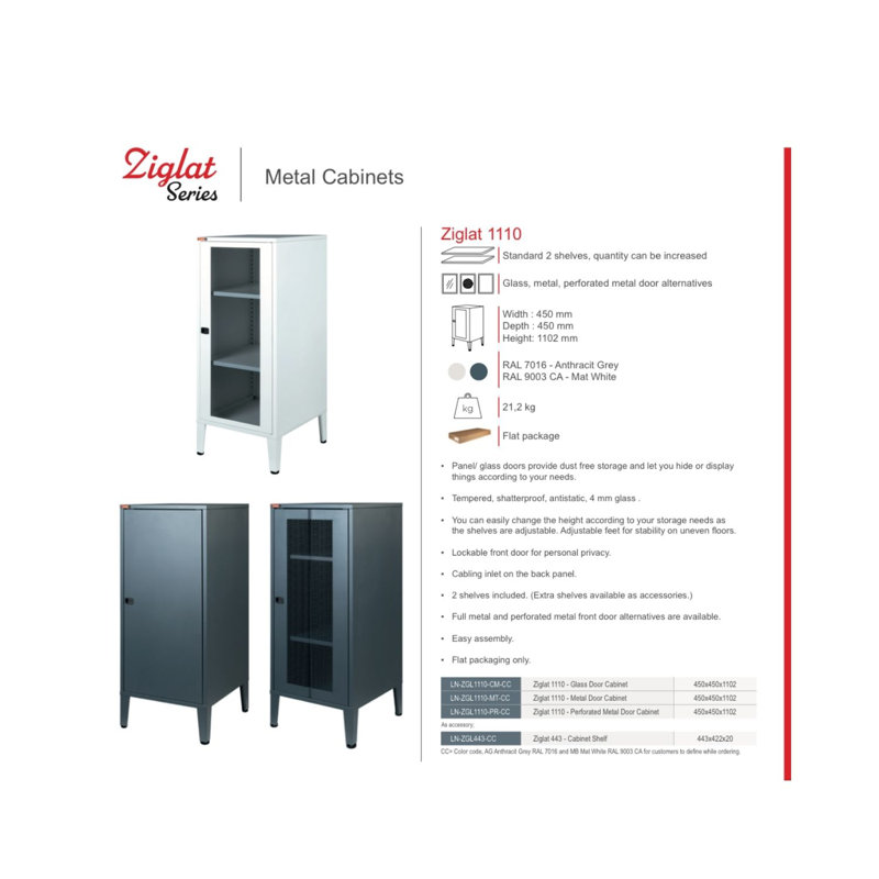 Armoire de rangement à 2 tablettes, Gris anthracite