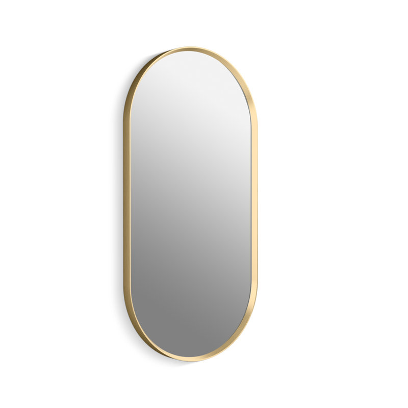 Essential Decorative Bathroom / Vanity Mirror, Moderne Brushed Gold, 36" x 18"