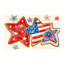 Patriotic Star Cookie Tablecloth 60 x 120 inch for Sweet 4th of July Party Decor