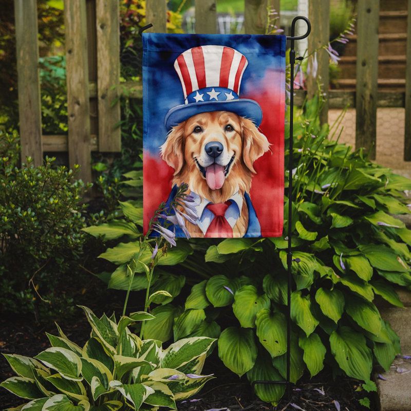 Drapeau patriotique du jardin américain, Brown/Blue Golden Retriever