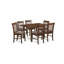 Ensemble de table de cuisine 5 pièces pour 4 personnes comprenant une table de salle à manger rectangulaire avec rallonge papillon et 4 chaises de salle à manger en tissu de lin, chêne-18323688-18323691-99527778