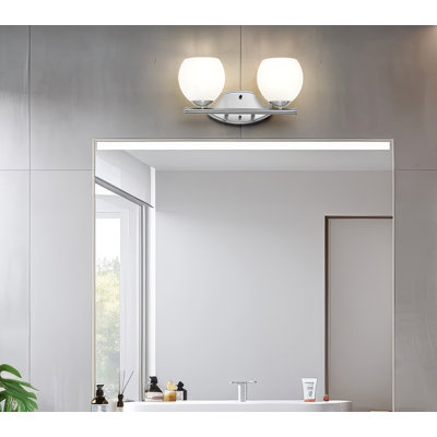 Meuble-lavabo à 2 lumières en nickel brossé 16 po Novalie