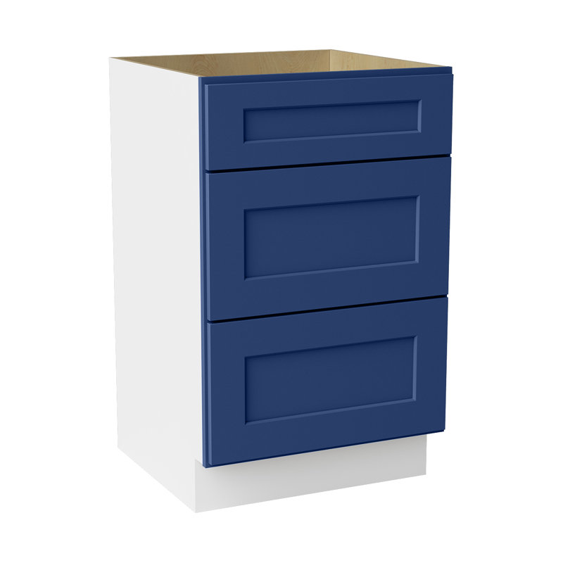 Armoire de salle de bain en bois massif prête à assembler, Gris, 21"