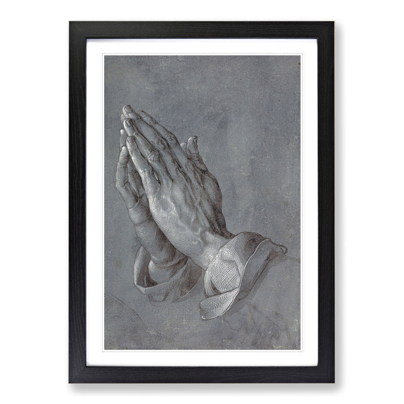 Praying Hands by Albrecht Durer - Picture Frame Painting, 48cm H x 36cm W x 2cm D, Black Framed
