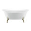 Baignoire de trempage sur pattes 67 "avec drain, pattes et plateau en bambou 67" Streamline-1576153815-1576153816