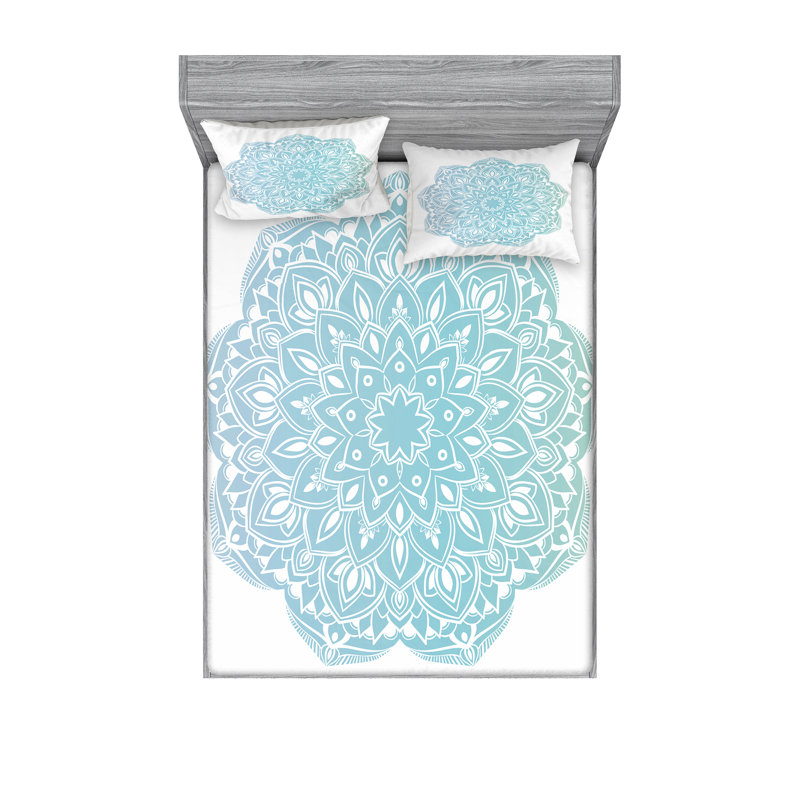 Ensemble de draps Mandala, Ensemble de drap pour grand lit avec drap-housse