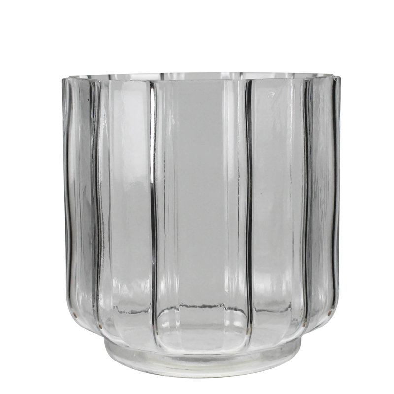 Ribbed Cylinder Vase, Glass - Wide