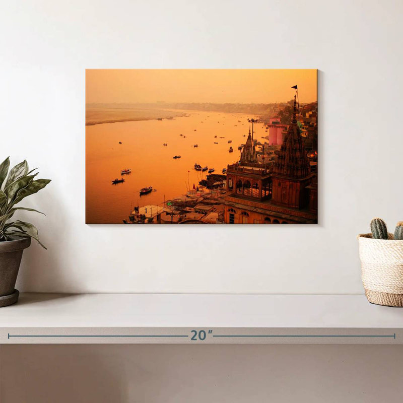 Ravi Hazy Varanasi Sunset, 8" H x 12" W