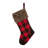 21" Fur Black/Red Buffalo Plaid Stocking