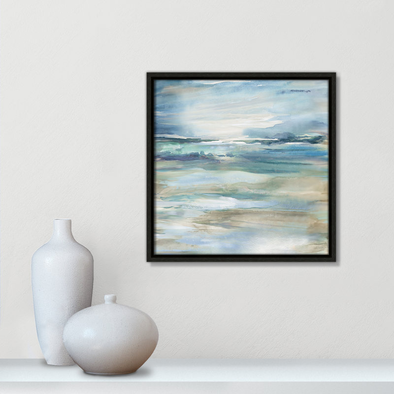 Reflection Skies - Square Version Print par Carol Robinson, H 13,5 po x l 13,5 po, Flottant espresso