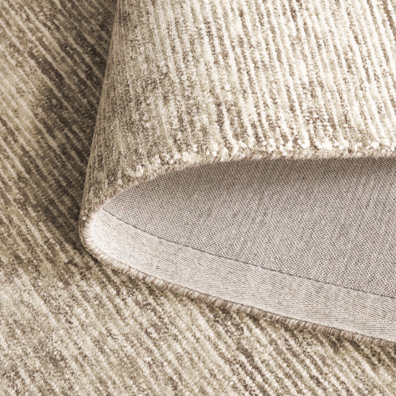 Tapis beige en coton touffeté à la main Kedwin, Rectangle 3 pi x 5 pi