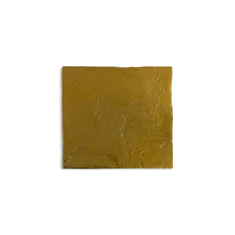 Outdoor Pedestal Sculpture, Liquid Gold, 17" H x 15" W x 15" D