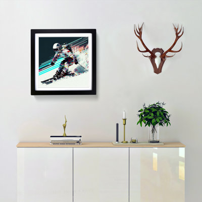 Skiing Glitch - Framed Print