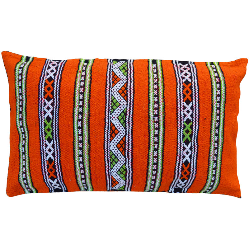 Lumbar Pillow Cover & Insert, Blue/White, 17" H x 28" W, Polyester/Eco-Fill