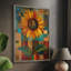 Reproduction encadrée FLORAL Series CDXCII - bois massif-442116748