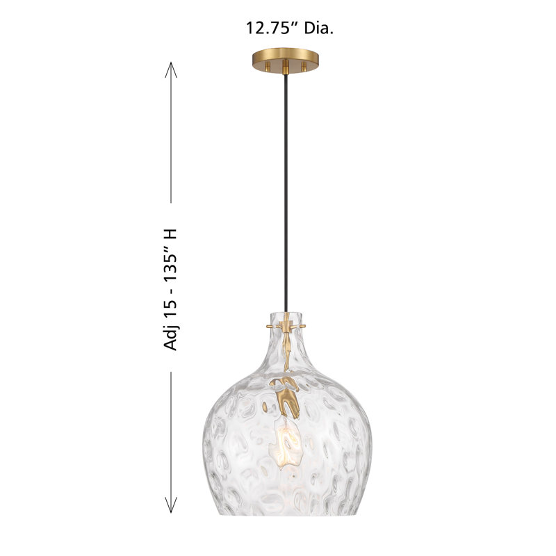 Orjona 1-Light Pendant in Brass, Brass