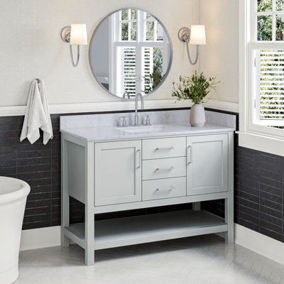 49'' Single Bathroom Vanity with Carrara Marble Top