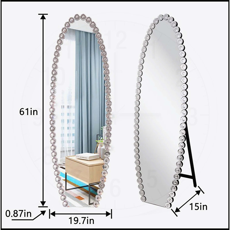Crystal Full Length Mirror with Stand