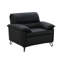 Fauteuil d'appoint en cuir fleur Markus
